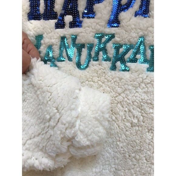 Xhilaration Fluffy Happy Hanukkah With Sequin top - Picture 2 of 5